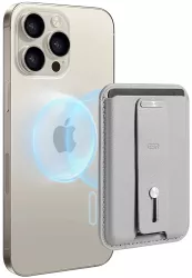 Portofel pentru Telefon cu Functie de Suport Birou - ESR - Natural Titanium 