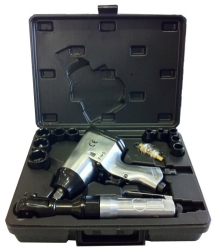 TRUSA DE 16 PIESE PNEUMATICE CU PISTOL DE IMPACT SI CLICHET JBM 