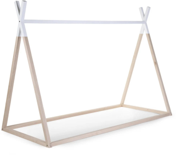 Cadru pat Tipi Childhome 90x200 cm Lemn Natural/Alb 