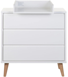 Comoda Childhome Retro Rio 90x50x90 cm cu masa de infasat MDF Alb 