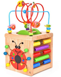 Cub din lemn cu multiple activitati Buburuza 1 an+ 