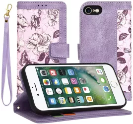 Husa pentru iPhone 7 / iPhone 8 / iPhone SE 2 SE 2020 / iPhone SE 3 SE 2022 - Techsuit FlipCraft - Mysterious Purple 