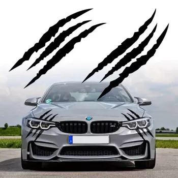Set 2 stickere autoadezive Tuning model Monster Scratches dimensiune 37 x 9 cm culoare Negru