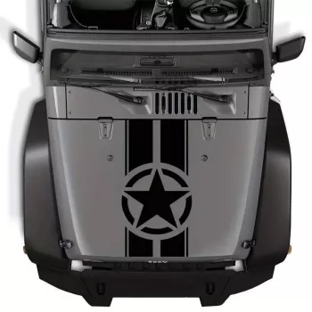 Sticker autoadeziv pentru vehicule Off Road model Army Star dimensiune 90 x 43 cm culoare Neagra 