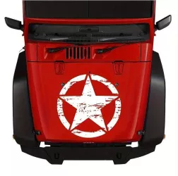 Sticker autoadeziv pentru vehicule Off Road model Rusted Army Star dimensiune 50 x 50 cm culoare Alba 