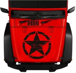 Sticker autoadeziv pentru vehicule Off Road model Rusted Army Star dimensiune 50 x 50 cm culoare Neagra 