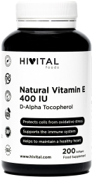 Vitamina E naturala 400UI x 200 capsule gelatinoase Hivital 
