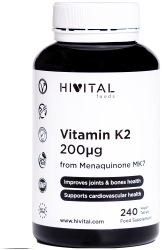 Vitamina K2 x 200&mu g x 240 comprimate vegane Hivital 