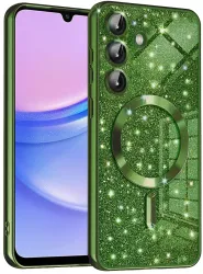 Husa pentru Samsung Galaxy A15 4G / A15 5G - Techsuit Luxury Glitter MagSafe - Deep Green 