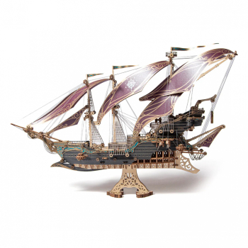 Puzzle 3D Corabia Pirat Aventurile maritime ale lui Sparrow violet HC lemn 518 piese 