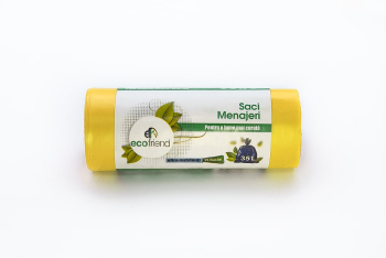 Saci menaj strong 35L GALBEN 15 buc/rola 