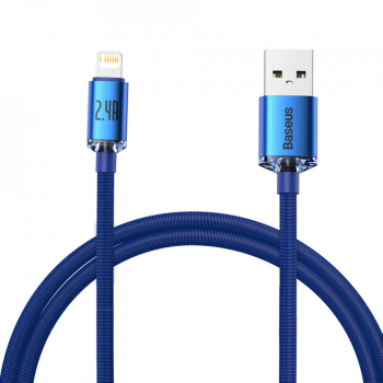 Cablu de Date USB la Lightning 2.4A 2m - Baseus Crystal Shine CAJY000103 - Blue