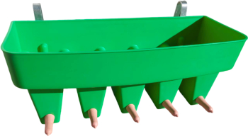 Hranitoare Compartimentata Vitei ABY PRODUCTS cu 5 Tetine Roz si cu Carlige Metalice de Fixare Capacitate 30 L Verde