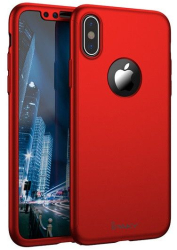 Husa de protectie pentru Apple iPhone XS MAX iPaky Pro Red Original Case acoperire completa 360 grade cu folie de protectie gratis 