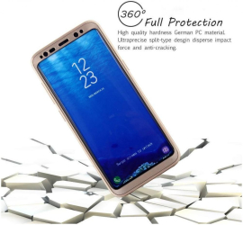 Husa FullBody Silicon MyStyle Gold pentru Samsung Galaxy S8 acoperire completa 360 grade cu folie de protectie gratis 
