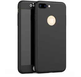Husa pentru Apple iPhone 6/iPhone 6S ofera protectie 360° Ultrasubtire + Folie Sticla Securizata - Black 