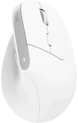 Mouse Trust Bayo+ Ergonomic Silent click Reincarcabil USB-C Bluetooth + 2.4 GHz White 