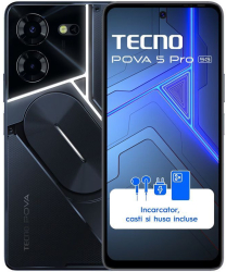 Smartphone Tecno Pova 5 Pro 256GB 8GB RAM Dual SIM 5G Tri-Camera Dark Illusion