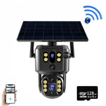 Camera de supraveghere Damar Conexiune Wifi Panou solar de 8W si o baterie incorporata de 20 000 mAh 4MP Ultra HD cu vedere nocturna in