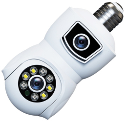 Camera video de supraveghere Damar E9 Tip bec 360° Dubla lentila Fixa si Mobila Interior/Exterior Wifi 2MP Rezolutie 19201080 F