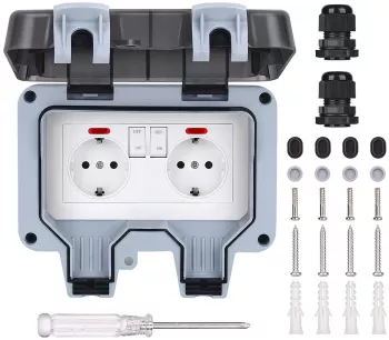 Priza impermeabila exterior IP66 Gri 
