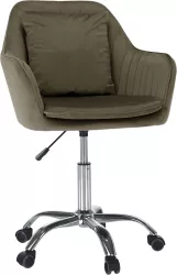 Scaun de birou catifea taupe crom Klian 59x61x87/101 cm 