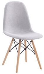 Scaun dining textil gri lemn metal Darela 44.5x51x83 cm 