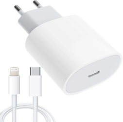 Set Incarcator Fast Charger 20W si cablu de date Fast Charge Type-C-Lightning Compatibil cu Apple iPhone 14 / 14 Pro / 14 Pro Max / 13 / 13 