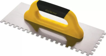 Gletiera profesionala Dekor cu zimti 10x10 mm inox maner inchis ergonomic 400 x 120 mm 