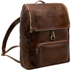 Rucsac dama pentru laptop din piele naturala maro DR5568B 