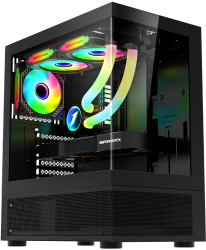 Carcasa Gaming 1STPLAYER MI7-A Middle Tower FRGB ATX M-ATX ITX Tempered Glass Negru 