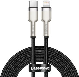 Baseus Cablu Cafule Metal Pd Usb-c - Lightning 2.0 M Negru 20w 