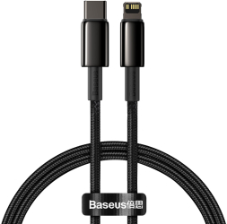 Baseus Cablu Tungsten Pd Usb-c - Lightning 1.0 M Negru 20w 
