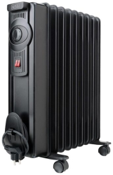 Calorifer electric cu ulei 9 elementi Negru Putere 1500 W 2 trepte de incalzire 
