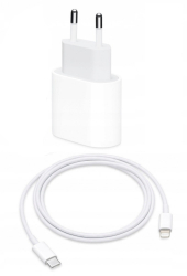 Incarcator Fast Charge 20W si Cablu de Date Fast Charge 1M Type-C-Lightning ADGO Compatibil cu Apple iPhone 14 / 14 Pro / 14 Pro Max / 13 