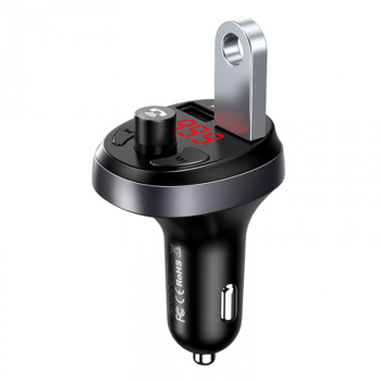 Incarcator pentru Masina cu Modulator FM 2xUSB Policarbonat H1027 Negru 