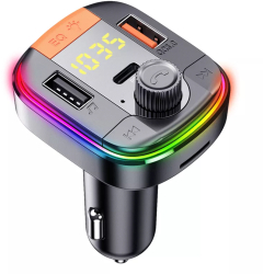 Incarcator pentru Masina cu Modulator FM Display LED 2xUSB Type-C 18W I590 Negru 