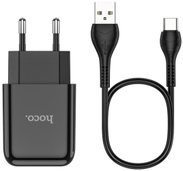 Incarcator USB-A 10W 2.1A + Cablu Type-C Hoco Vigour N2 Black 
