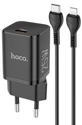 Incarcator USB-C PD 25W QC 3.0 3A + Cablu Type-C Compatibil Lightning 1m I406 Negru 