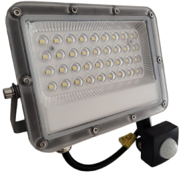Proiector LED cu senzor de miscare 30W 110-240V Lumina rece 6500K Gri 