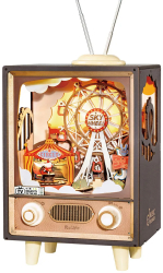 Puzzle 3D mecanic Cutiuta muzicala Carnaval la televizor 174 piese 