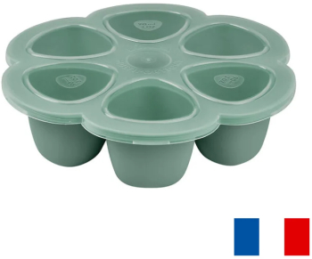 Recipient ermetic silicon multiportii 6x90 ml Beaba Sage Green