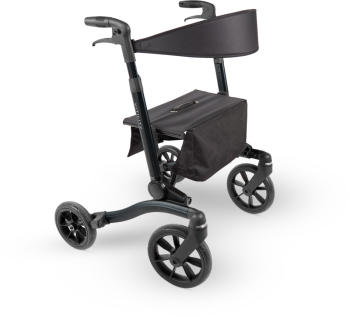 Rolator din aluminiu cu 4 roti ultrausor pliabil geanta cumparaturi negru Vitility 