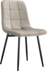 Scaun catifea gri metal negru Ramita 44.5x56.5x86 cm 