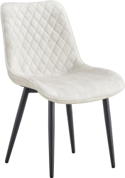 Scaun dining catifea crem metal negru Zaina 50x63.5x84 cm 