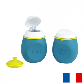 Set Beaba BabySqueez 2 in 1 si Recipient Squeez Blue 