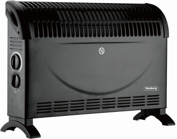 Ventilator convector Rosberg R51974AT 2000W 3 trepte Termostat Negru