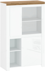 Comoda alb lucios stejar wotan Vilgo 98x41.5x156.5 cm 