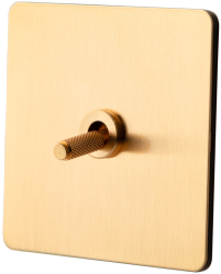 Intrerupator metalic Golden Luxe Vichema 1Gang 2Way 10A Brass Gold doza inclusa 