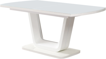 Masa dining extensibila alb lucios Olav 160-200x90x75 cm